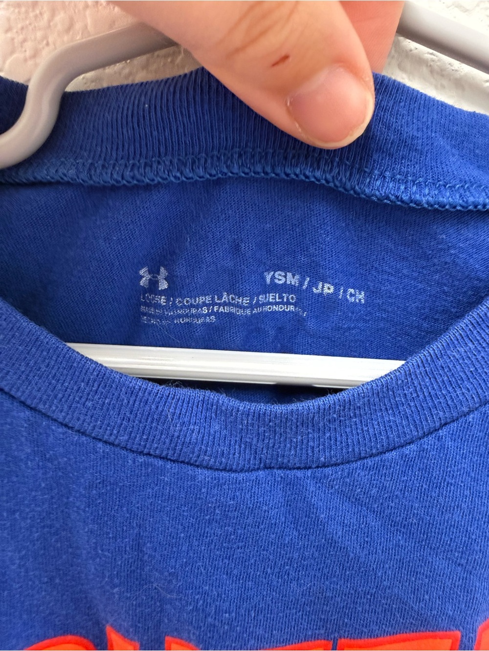 Under Armour Boys' Royal Blue 'Outta Here' Graphic Tee with Orange Accents - Picture 2 of 3
